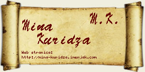 Mina Kuridža vizit kartica